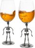 skeleton stemmed wineglasses