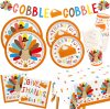 Gobble gobble thanksgiving plates, napkins, banner