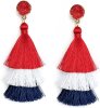 red white and blue 4th of July earrings