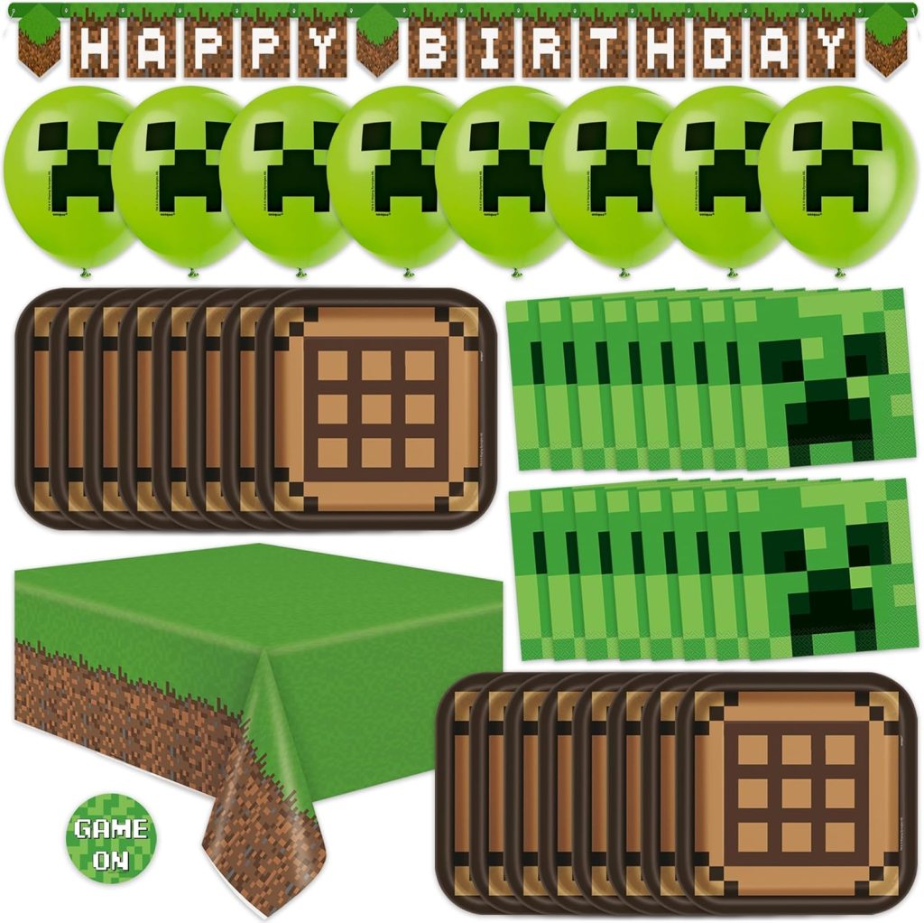 Minecraft party decor